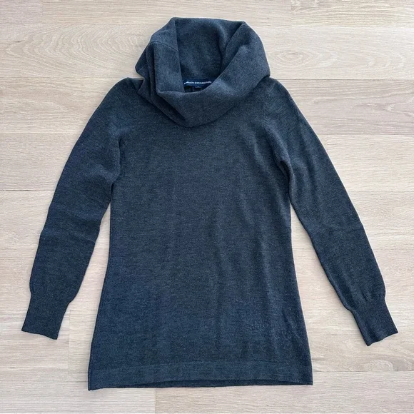 FRENCH CONNECTION - CHARCOAL KNIT TUNIC - SIZE SMALL - Picture 1 of 7